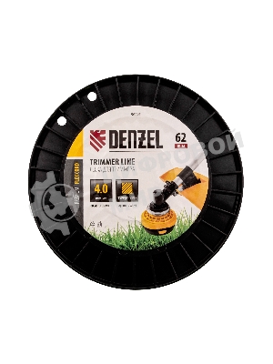 Леска для триммера Denzel квадрат, 4,0мм х 62м, на DIN катушке FLEX CORD