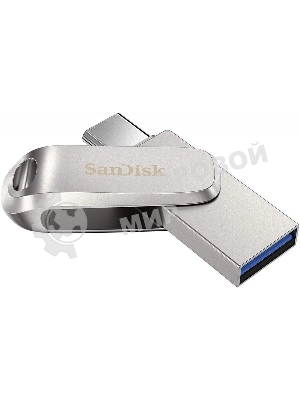 Флешка USB SanDisk Ultra Dual Luxe (SDDDC4-128G-G46), 128Gb, USB 3.1/USB Type-C, R/W 150/40, серебристый