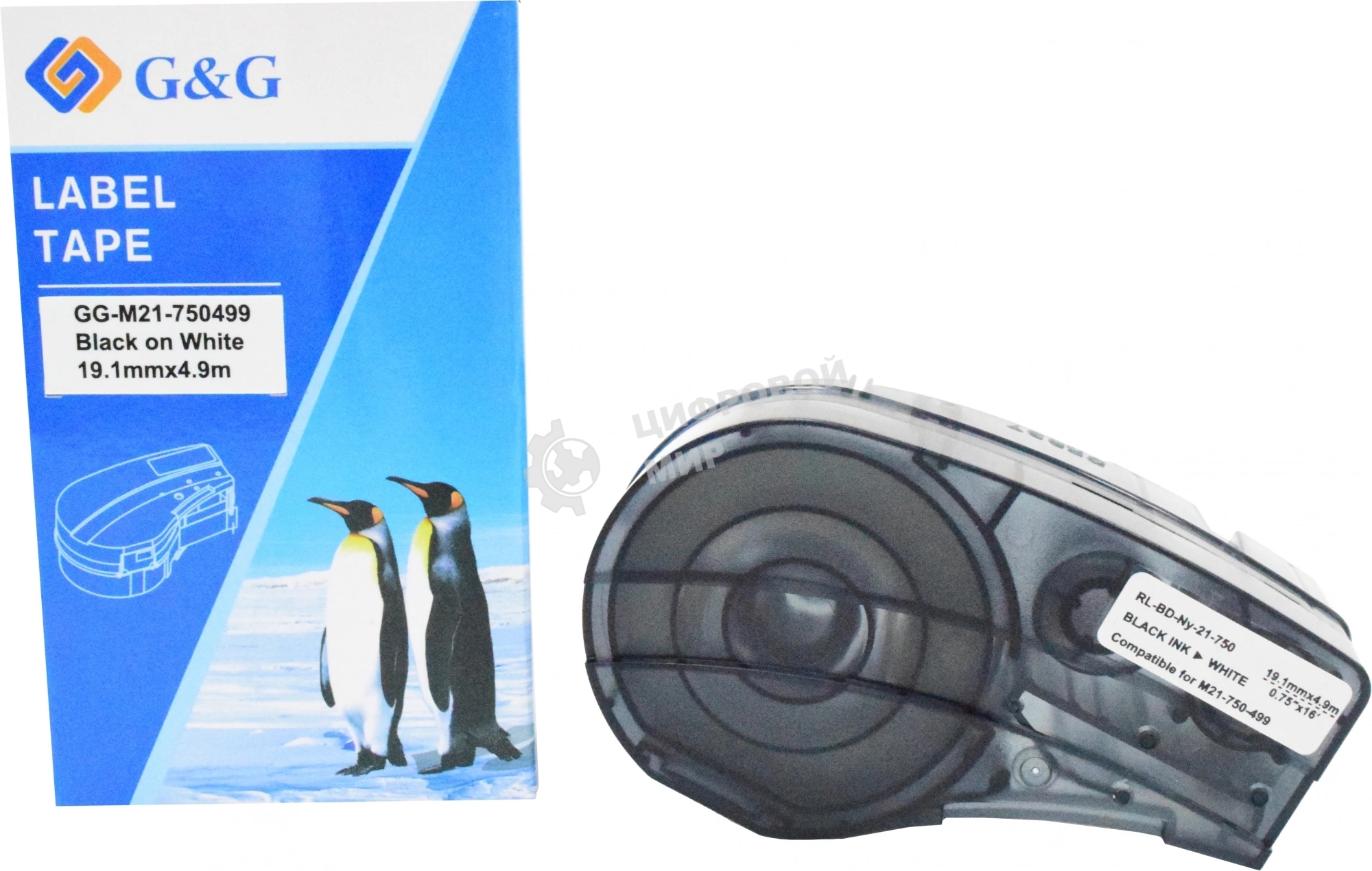 Картридж ленточный G&G GG-M21-750499 черный на белом 19.1x4.9 для Brady BMP21-PLUS, BMP21-LAB