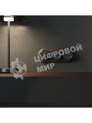 Выключатель на 4 положения двухклавишный (черный) Ретро W5620008
