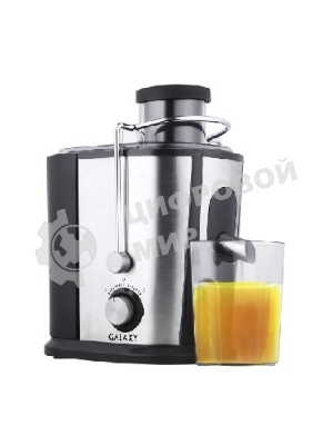 Соковыжималка Galaxy GL 0801 серебристый/чёрный, центробежная, 700 Вт, 500 мл, механическое