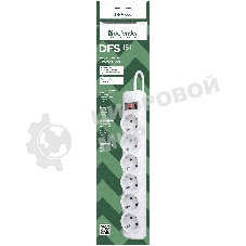 Сетевой фильтр Defender DFS 151 1,8 м, белый, 6 розеток