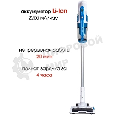 Пылесос ручной SUPRA VCS-5097 140Вт белый/синий