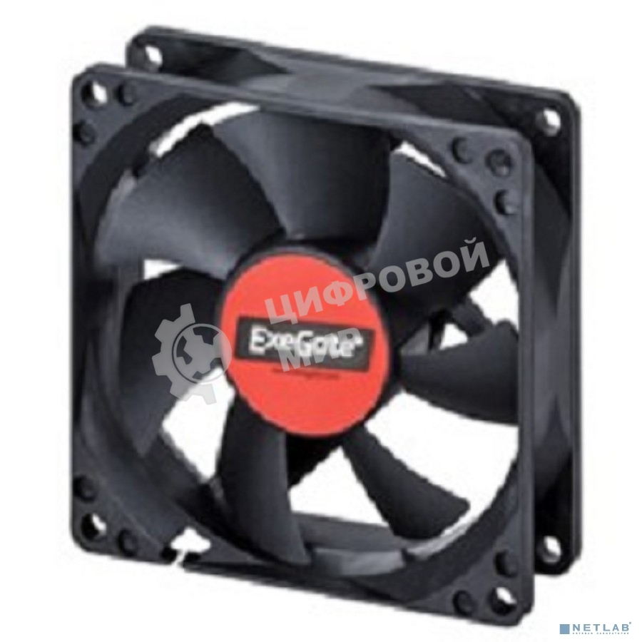Вентилятор для корпуса ExeGate EX08025B4P-PWM черный, 80 мм, 2300 об/мин, 23 дБ, 4 pin