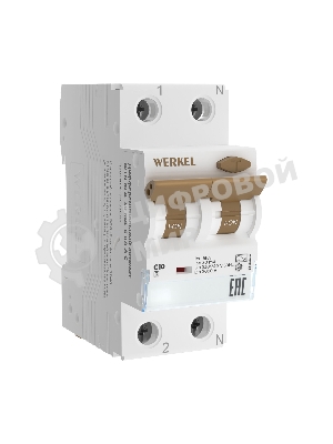 Дифференциальный автомат  Werkel 1P+N 10 A  30 mА  6 kА  C A W922P254