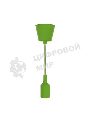 Патрон E27 Rexant силиконовый со шнуром 1 м зеленый