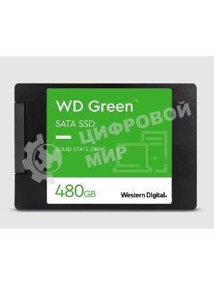 Накопитель SSD WD Green WDS480G3G0A, 480Gb, SATA III, 2.5