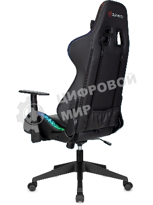 Кресло ZOMBIE GAME RGB черный, экокожа, 120 кг, подголовник, механизм качания