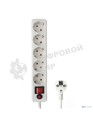 Сетевой фильтр Гарнизон EHLW-2 5р 10А 3 м белый
