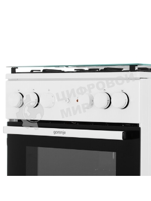 Плита комбинированная Gorenje GK5A21WH белый, конфорок 4 газовых, духовка 68 л, 50 см x 85 см x 59.4 см