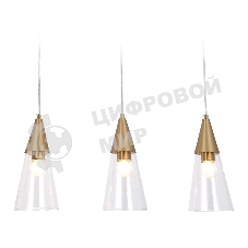 Светильник подвесной TR3669/3 BS/CL латунь/прозрачный E14/3 max 40W 590*120*850