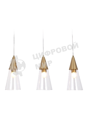 Светильник подвесной TR3669/3 BS/CL латунь/прозрачный E14/3 max 40W 590*120*850