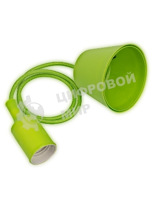 Патрон E27 Rexant силиконовый со шнуром 1 м зеленый