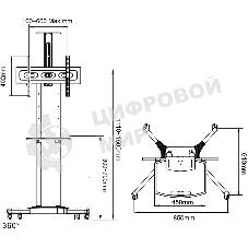 Мобильная стойка напольная Arm media PT-STAND-12 черный 1 шт/уп. для TV 32