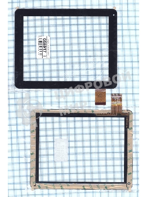 Сенсорное стекло (тачскрин) CTP195-080-A. черное