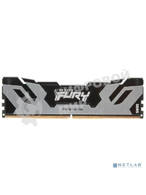 Оперативная память Kingston Fury Renegade, DDR5, 16Gb (1x16Gb), 6400MHz, CL32, DIMM, с радиатором, серебристый/черный