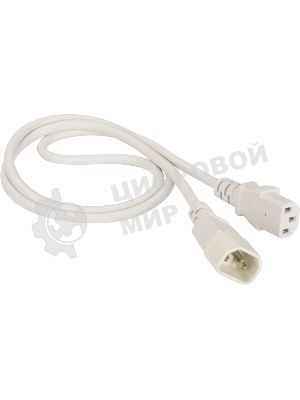 Шнур питания Lanmaster C13-C14, 3х0.75, 220В, 10А, белый, 3 метра