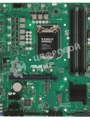 Материнская плата ASUS Pro Q570M-C/CSM, LGA1200, Intel Q570, 4xDDR4, 6xSATA, 2xM.2, 1xPCIe 4.0/3.0 x16, 2xPCIe 3.0 x1, 2xDisplayPort, 1xHDMI, 1x 1Gb LAN, 4xUSB 3.2 Gen 2 (Type-A), 2xUSB 2.0 (Type-A), 3x3.5 мм, 7.1, mATX