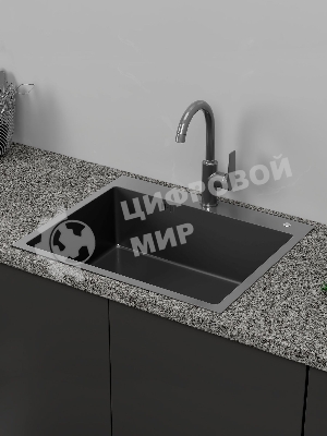 Мойка кухонная из нержавеющей стали BAUEDGE SOUL KT6050B NANO BLACK, сифон EASY CLEAN в комплекте