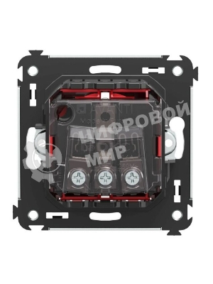 Розетка DKC Avanti 4401003 2P+E со шторками, красный квадрат