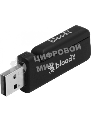 Гарнитура Bloody GR370 черный, беспроводная + проводная, Bluetooth, до 45 ч, подсветка