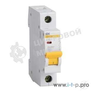Выключатель автоматический IEK MVA20-1-001-C ВА47-29 1Р1А 4,5кА х-ка С IEK