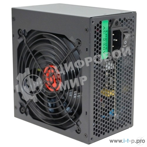 Блок питания Ginzzu CB700 12CM черный,24+4p,2 PCI-E(6+2), 6*SATA, 3*IDE,оплетка MB, кабель питания