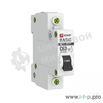 Выключатель автоматический модульный 1п C 16А 4.5кА ВА 47-29 Basic EKF mcb4729-1-16C
