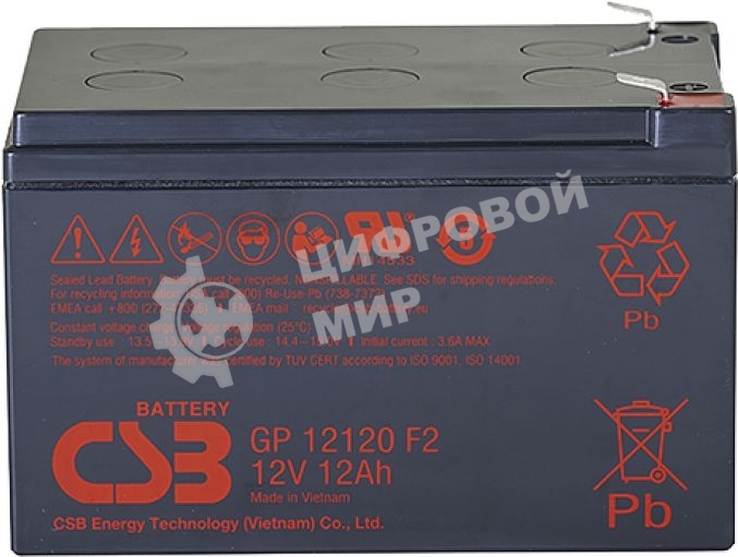 Батарея CSB GP 12120 (12V 12Ah) F2
