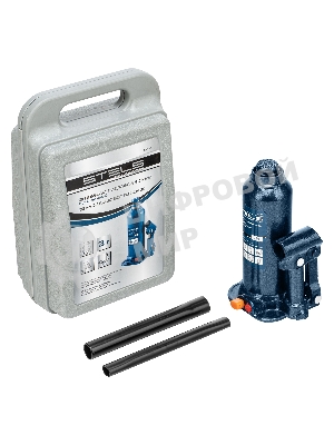 Домкрат гидравлический бутылочный Stels 3 т, h подъема 188–363 мм, в пласт. кейсе