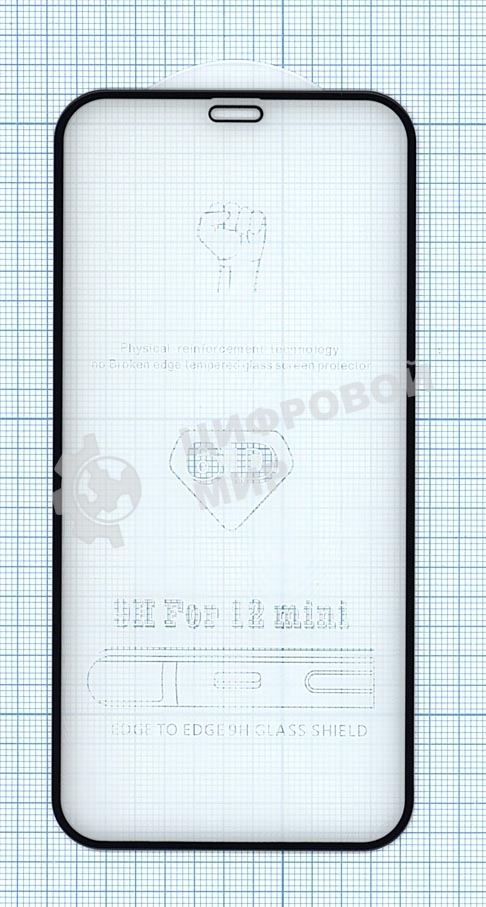 Защитное стекло 5D для Apple iPhone 12 mini черный