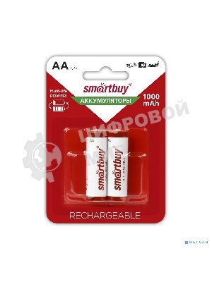 Аккумулятор Smartbuy AA/2BL 1000 mAh (24/240) (SBBR-2A02BL1000) (2шт. в уп-ке)