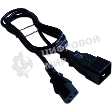 Шнур питания LANMASTER С13-C20, 3х0.75, 220В, 10А, черный, 5 м.