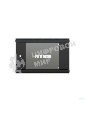 Шкаф настенный телекоммуникационный NTSS W 9U 600х450х500 мм, 2 профиля 19, дверь стеклянная, боковые стенки съемные, задняя стенка, разобранный, черный RAL 9005 NTSS-W9U6045GS-2BL