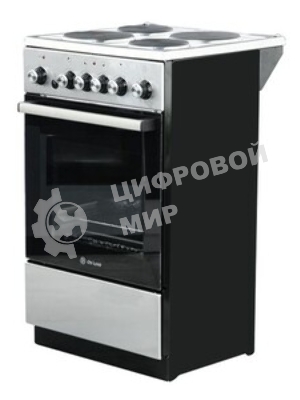 Плита электрическая De Luxe 5004.16э 010 серебристый, конфорок 4 шт, духовка 46 л, гриль, 50 см x 85 см x 50 см