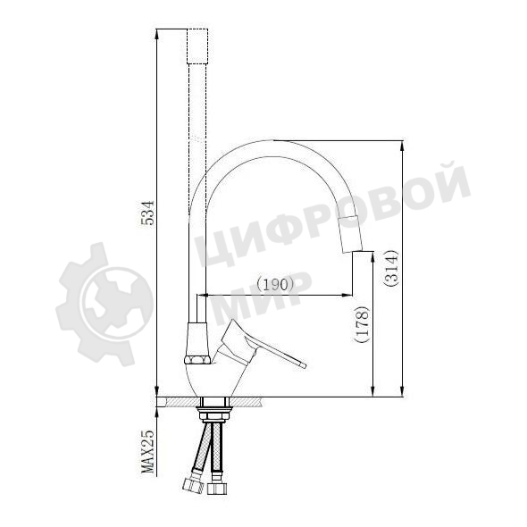 SL137GY-016F Смеситель для кухни, ø35