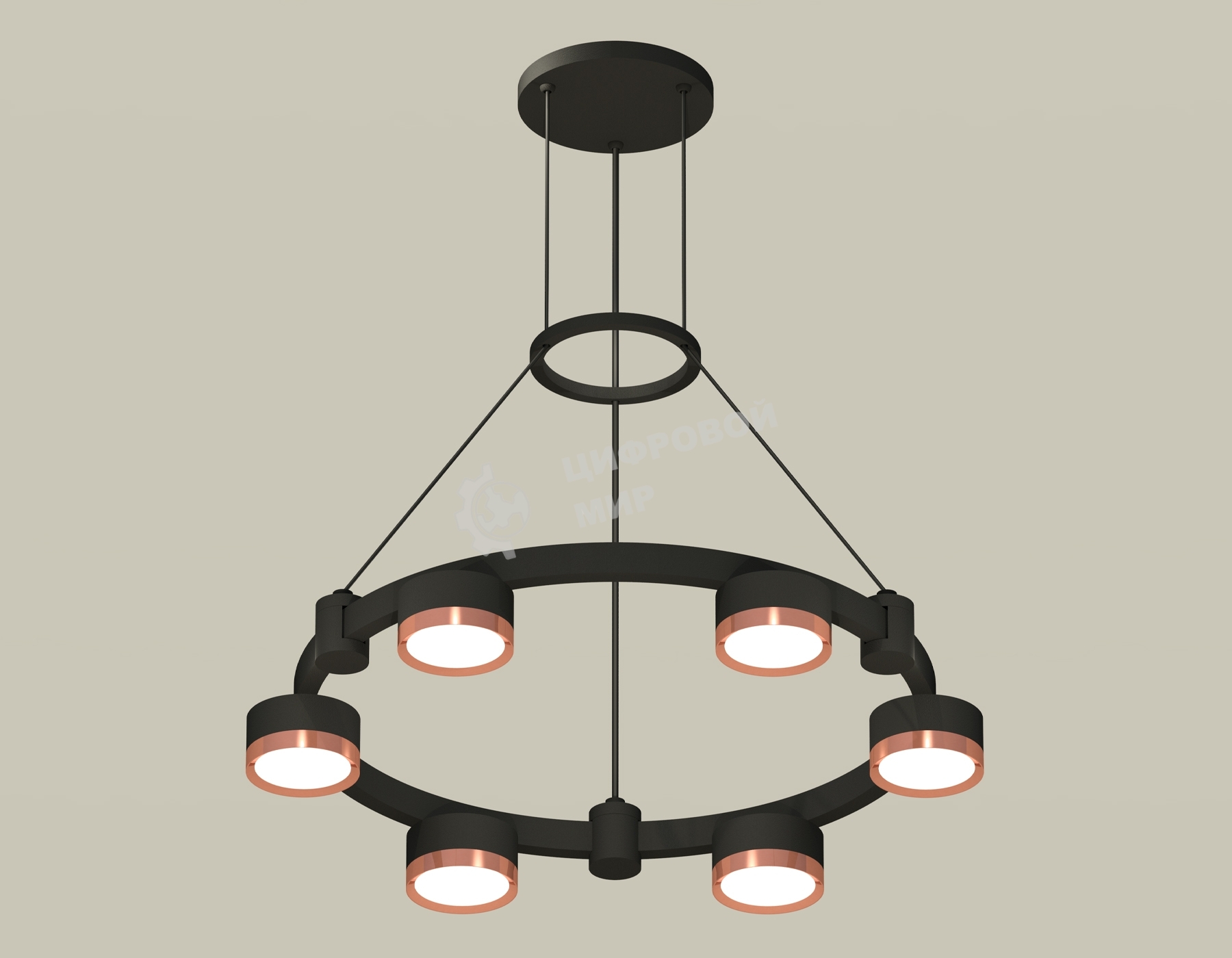 Светильник Ambrella light XR92051103/6 SBK/PPG черный песок/золото розовое полированное GX53 (A9205, C9232, N8126)