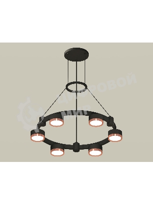 Светильник Ambrella light XR92051103/6 SBK/PPG черный песок/золото розовое полированное GX53 (A9205, C9232, N8126)