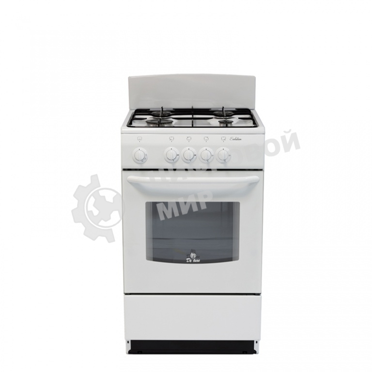 Плита газовая De Luxe 5040.38Г (Щ) белый, конфорок 4 шт, духовка 43 л, 50 см x 85 см x 50 см