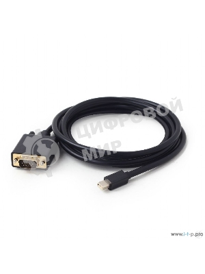 Кабель Cablexpert mDP-VGA, 20M/15M, 1.8м, черный, позол.разъемы, пакет (CC-mDPM-VGAM-6)