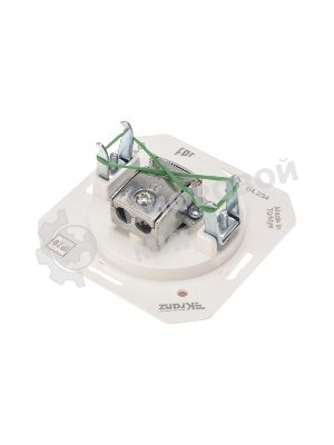 Розетка телевизионная Kranz TV DEA Проходная с/у мех. белый (1/10/120)