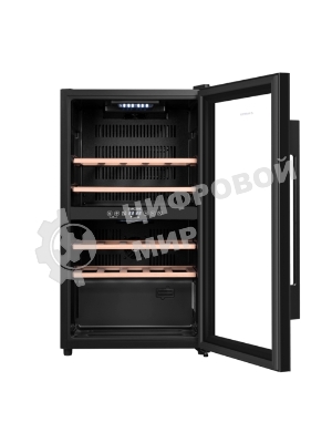 Винный шкаф Maunfeld MFWC-85D28 черный, 80 л, 2 отсека, 28 бут., класс G