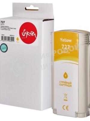 Картридж струйный Sakura B3P21A (№727 Yellow) для HP, желтый, 130 мл.