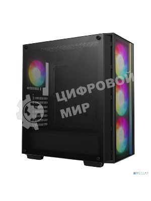 Компьютерный корпус Deepcool MATREXX 55 MESH V4 без БП, боковое окно (закаленное стекло), 3xARGB LED 140мм вентилятора спереди, 1xARGB LED 120мм вентилятор сзади, черный, ATX