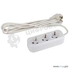 Удлинитель UX-3e-3m c заземлением, 3x0,75мм2, 3гн, 3м | Б0035750 | ЭРА