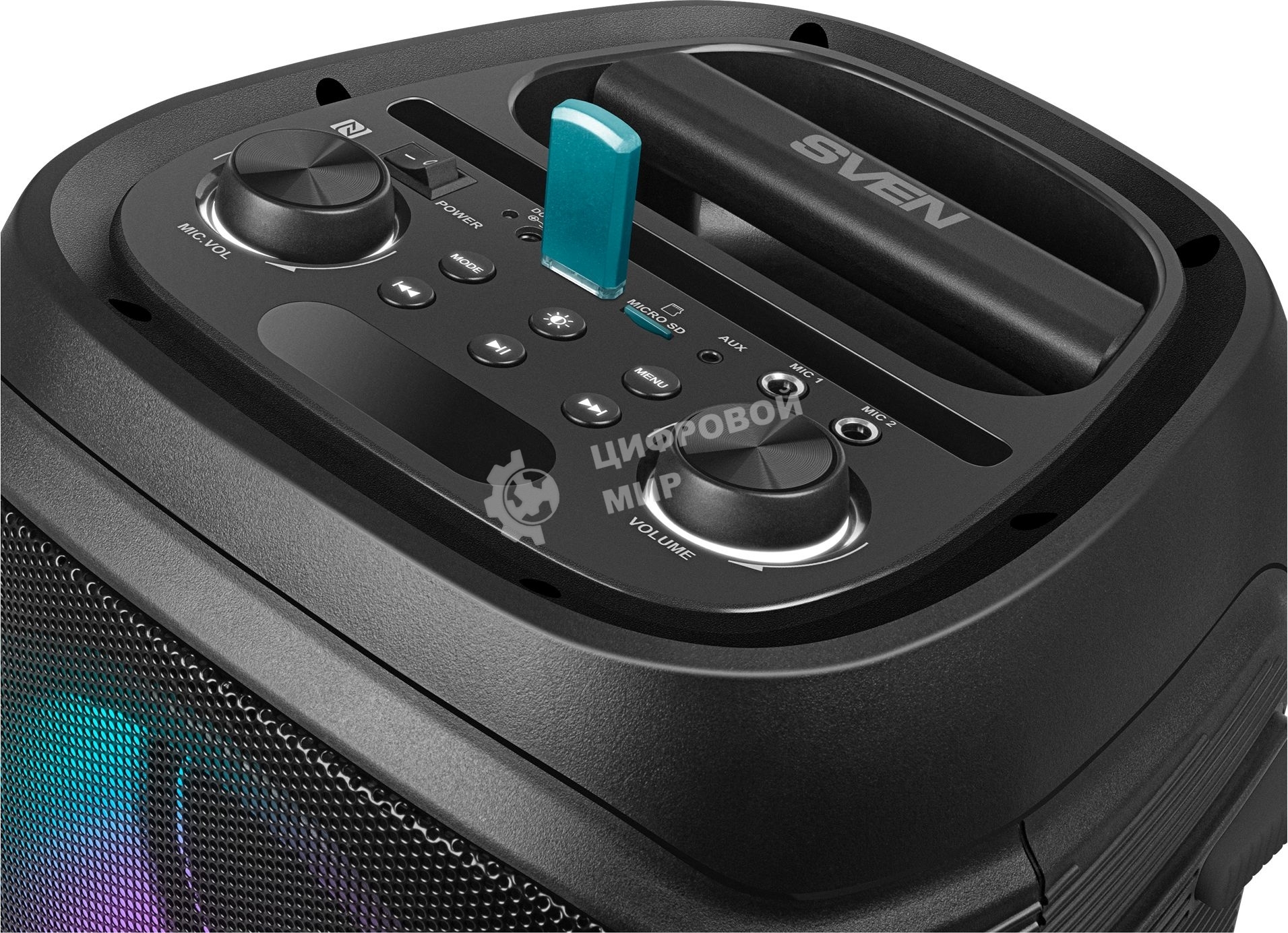Колонка портативная Sven PS-800 черный 100W 2.0 BT 10м 4400mAh