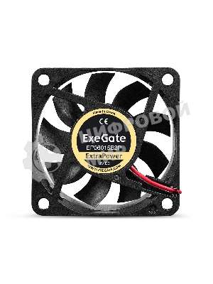 Вентилятор для корпуса ExeGate ExtraPower EP06015B2P черный, 60 мм, 5000 об/мин, 34 дБ, 2 pin
