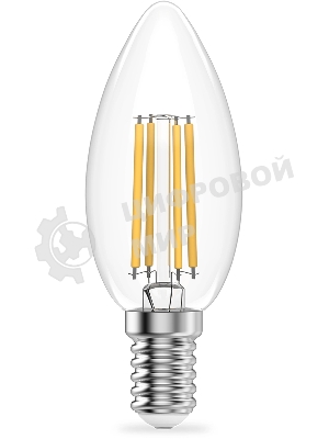 Лампа светодиодная филаментная Gauss Filament 8Вт цок.: E14 свеча св. свеч. бел. нейт. (упак.: 10 шт)