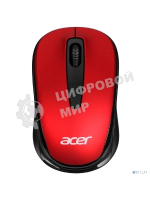 Мышь беспроводная Acer OMR136 красный, 1000 dpi, радиоканал, USB, кнопки - 3