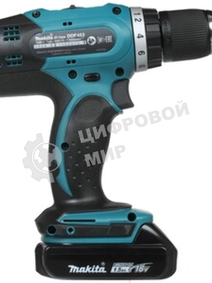 Дрель-шуруповерт Makita DDF453SYE, 18 В, 1,5 Ач, 42 Нм, щеточный